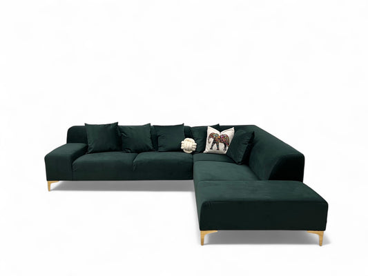 Nydelig og nyomtrukket Bolia Seville hjørnesofa i fløyel